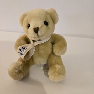 Russ Berrie & Co Beige Get Well Soon Bear Plush 6.5" Stuffed Animal Sling